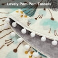 thumbnail image 3 of Small Round Rug Circle Cute Bath Mat with Pom Poms Fringe Floral Plant Washable Bathroom Rugs Soft Non-Slip Circular Throw Rug Carpet for Shower Sink Powder Room Nursery Bedroom Table, 3 of 8
