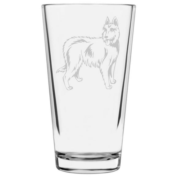 Berger Picard Dog Themed Etched All Purpose 16oz Pint Glass
