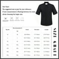 thumbnail image 6 of Sxiwei Mens Stand Collar Short Sleeves Shirt Priest Pastor T-Shirt Top Minister Preacher Costume Black 3XL, 6 of 6