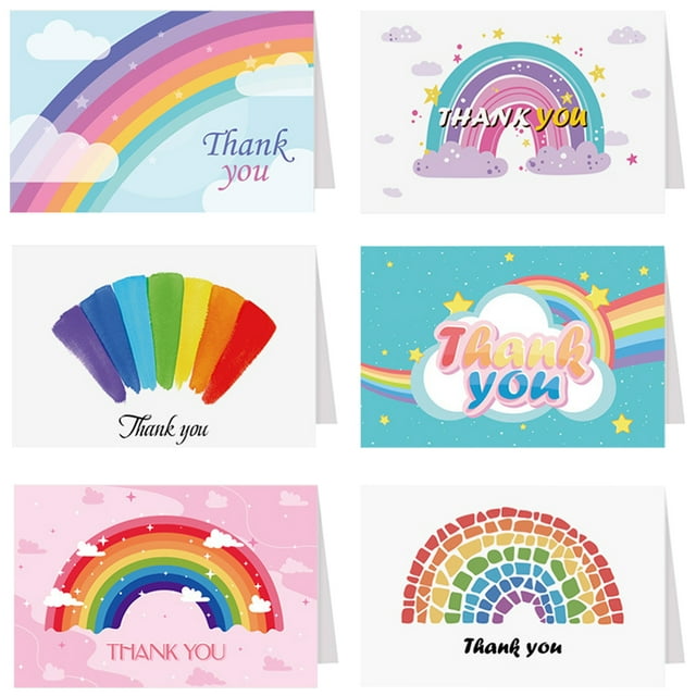 Shisuyan 6Pcs Teacher Thank You Card Teacher's Day Greeting Cards Foldable Blessing Cards