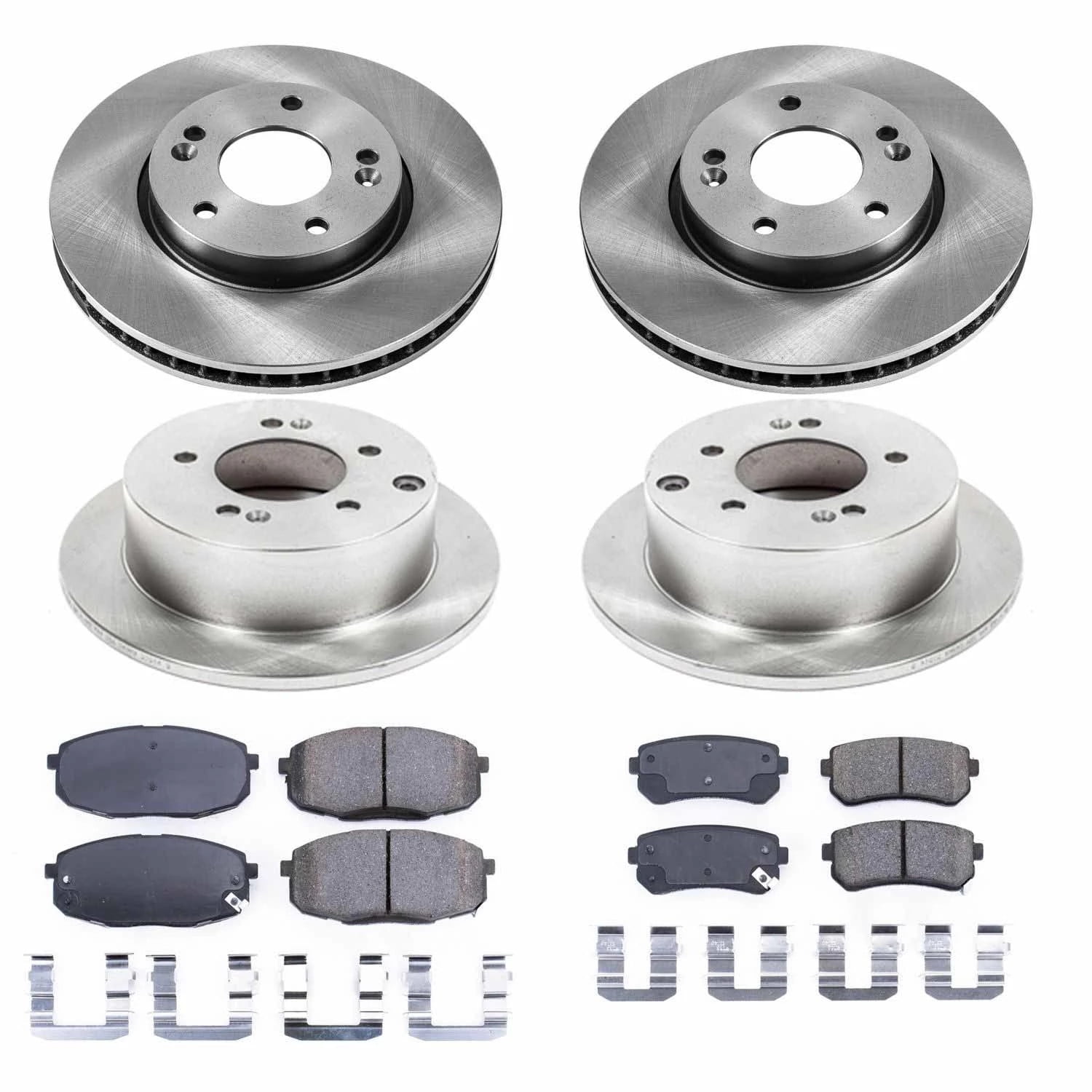 PowerStop Front and Rear Stock Replacement Brake Pad and Rotor Kit Fits: KIA Select Models KOE5912