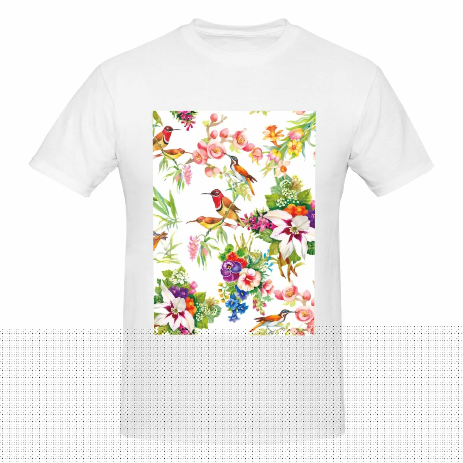 thumbnail image 4 of Bingfone Birds And Flowers Men'S Loose Fit Short-Sleeve Pocket T-Shirt, 4 of 7