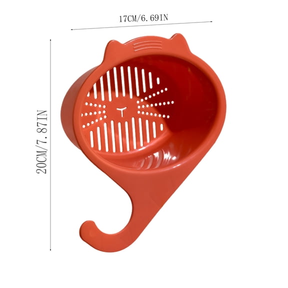 1 Pack Kitchen Sink Drain Strainer Food Catcher Garbage Waste Filter Rack Basket Cat Hangs on Faucet Multipurpose Drain Corner Shelf for Washing Fruit Vegetable