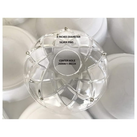 

10 Pieces -5 Side Holes 4-Inches Asfour Chandelier Crystal 30% Lead Crystal Bobeche Lamp Chandelier Parts Cups W/Silver Pins