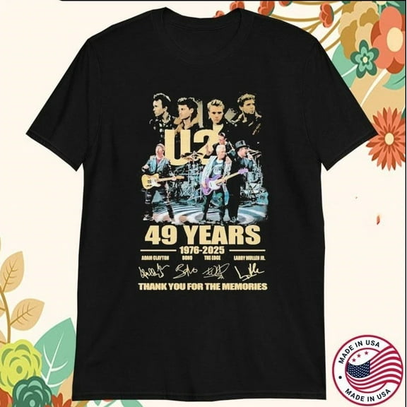 U2 Rock 49 Years 1976-2025 Thank You For The Memories T-shirt