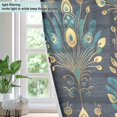 thumbnail image 4 of Yayeee Window Curtains Light Filtering 63"x52" Grommet Panel Pair Home Living Room Decor, Gold Peacock Pattern, 4 of 7