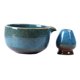 thumbnail image 4 of Cuenco de cerámica para matcha, juego de té matcha japonés, soporte para batidor, ceremonia del té verde con azul, 4 of 9