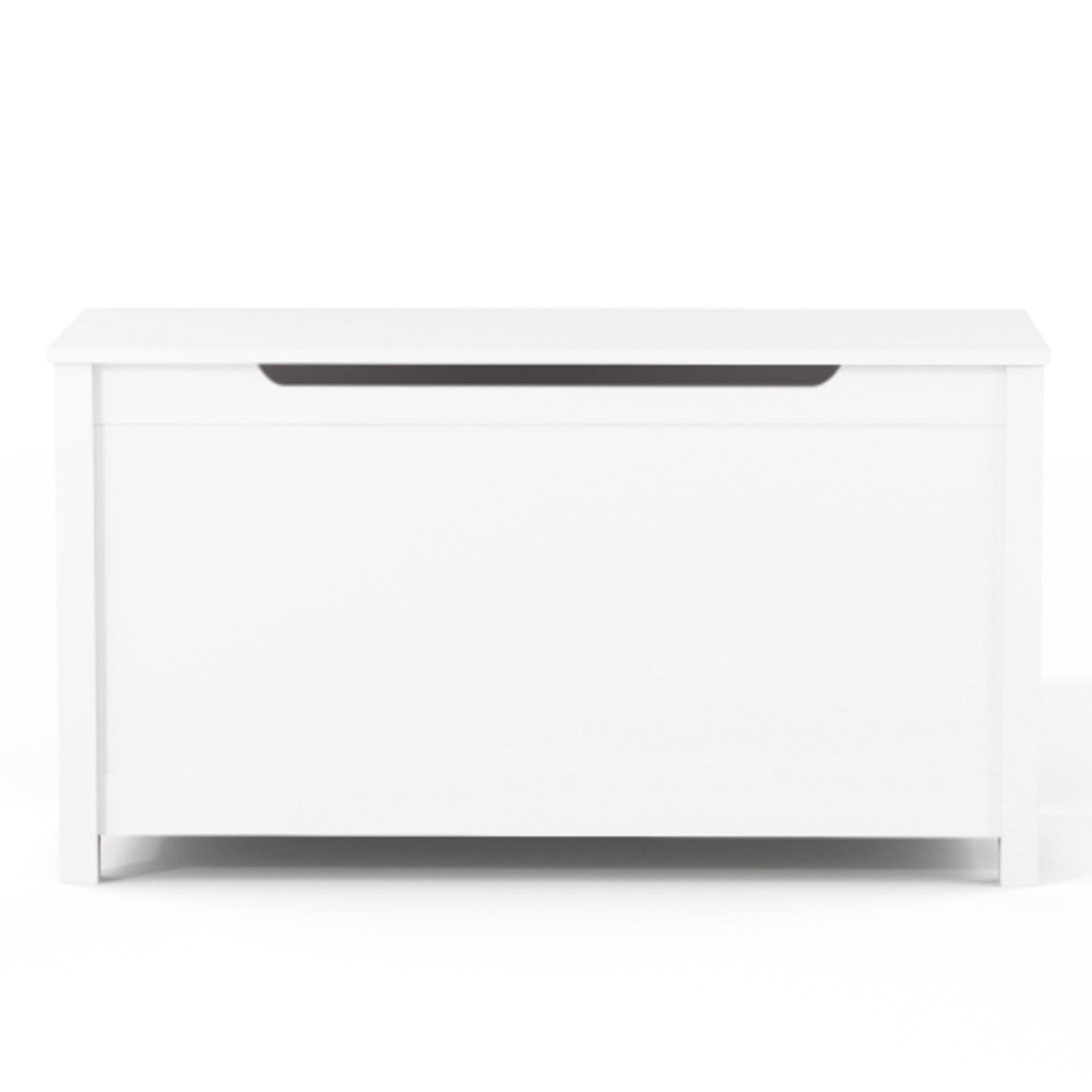 Kids Wooden Toy Box Storage with Safety Hinged Lid for Ages 2+ (Gray)