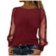 thumbnail image 2 of RKSTN Sequin Shirts for Women Oversized Crewneck Sparkly Glitter Mesh Long Sleeve T Shirts Tops Womens Casual Solid Plus Size Round Neck Loose Comfy Cozy Tee Blouses Party Club Night Festive Shirt, 2 of 6