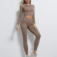 thumbnail image 2 of Ashirexll Womens Winter Sets, Womens 2 Piece Outfits, High Stretch Seamless Sports Top with Lifted Hips and High Waist Tight Pants Yoga Set, 2 of 6