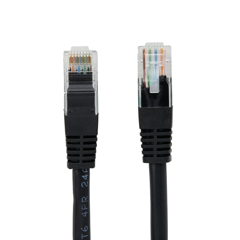 Cat7 Ethernet Cable 75FT Black, Intelart Network cord Cat-7 Flat RJ45  Computer Internet Lan Router 