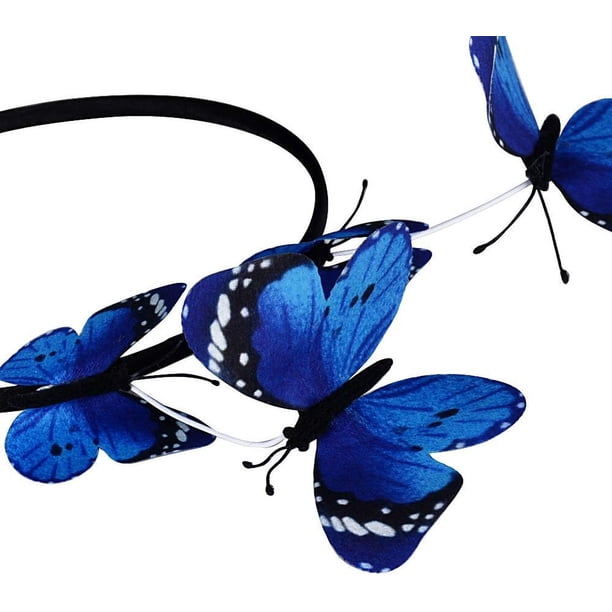 Diadema de mariposa monarca azul, tocado de mariposa monarca para niños y adultos, disfraz de mariposa para Halloween, sombrero fascinador Derby de mariposas - México