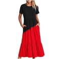 thumbnail image 1 of Mefallenssiah Robe Imprimée à Manches Courtes à Col Rond pour Femme, 1 of 4