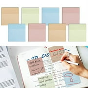AIERSA Pastel Transparent Sticky  Notes, 8 Pads Clear  Sticky Notes for Annotation  Books,Page Markers, Index, Bible  Study Accessories, Aesthetic School  Office Supplies,Neutral Colors, 3x3"