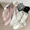 thumbnail image 4 of Bibifish Womens Socks Bow Crew Socks Thin Summer Breathable Soft Crew Socks Cute Ruffle Trim Girls Lolita Princess Mid Socks, 4 of 4