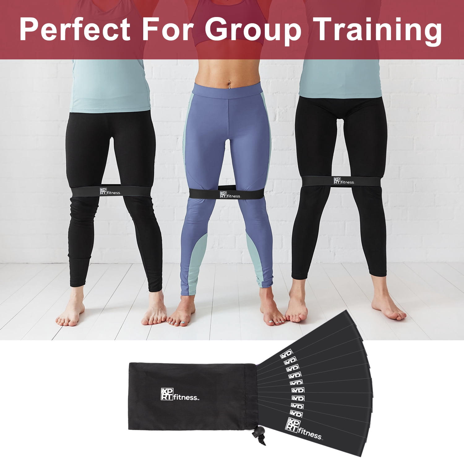 XPRT Fitness Resistance Loop Bands Elastic Exercise Bands Resistance Level XX Heavy Set Of 10