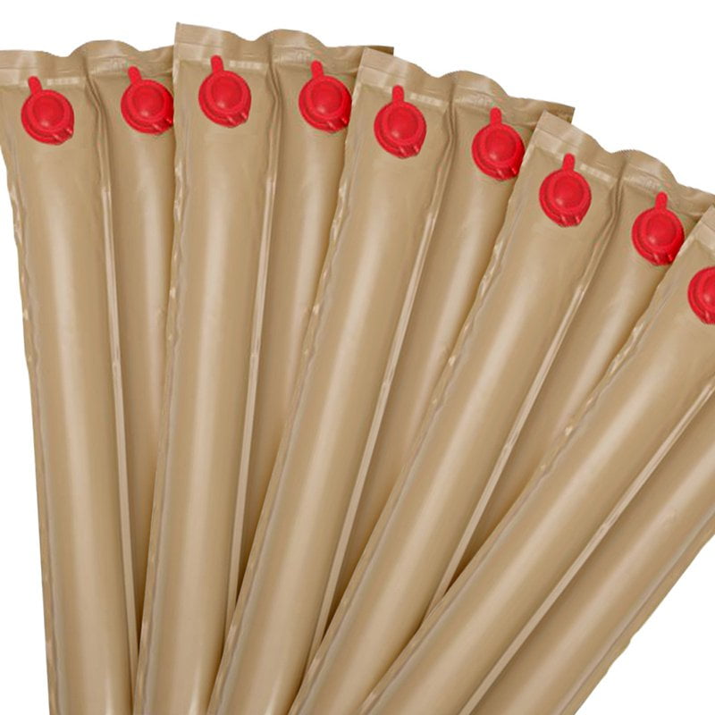 Premium 20Gauge DoubleChamber Winter Water Tube for Swimming Pool Covers, 8', Tan, 12 Pack