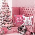 thumbnail image 3 of Lanpn White and Pink Christmas Cushion Covers 50x50 Set of 4, Decorative Xmas Throw Covers Pillow Cases 20x20 for Home Bedroom Room Holiday Couch Deco, 3 of 5