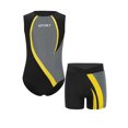 thumbnail image 3 of Nyeemya Kids Boys Workout Gymnastics Leotard and Shorts 2 Piece Sports Outfit for Beach Swimming Gray Yellow 8, 3 of 7