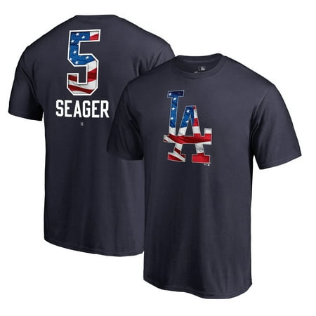 Corey Seager Los Angeles Dodgers Fanatics Branded 2019 Stars & Stripes Banner Wave Player T-Shirt - (Best Dodger Player 2019)