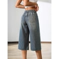 thumbnail image 4 of EMMIOL Women's High Waisted Baggy Denim Bermuda Shorts - Y2K Wide Leg Casual Trendy Streetwear Summer Shorts, 4 of 7