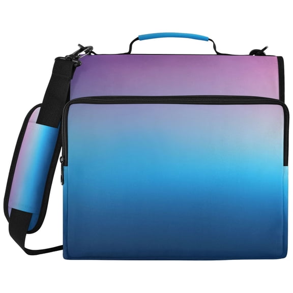 ALAZA Zipper Binder Blue Gradient-z6 Pattern 2 inch 3 Ring 500 Sheet Capacity Trapper Keeper File Folder Organizer Bag