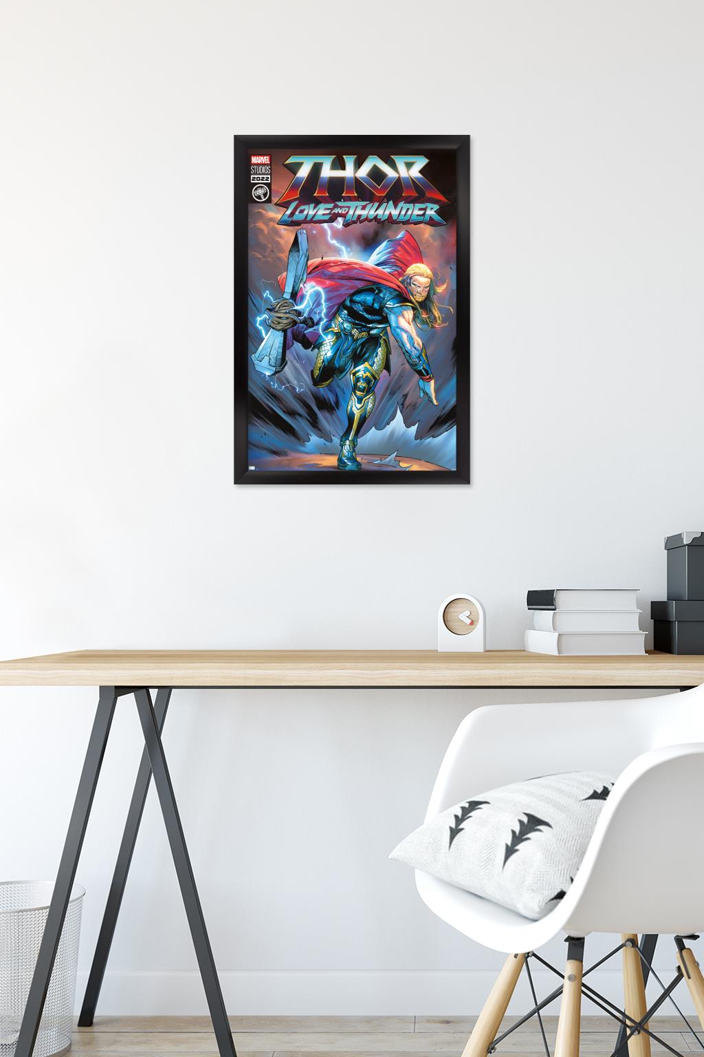 Marvel Thor: Love and Thunder - Thor Comic Wall Poster, 14.725" x 22.375" Framed
