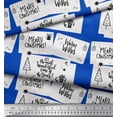 thumbnail image 3 of Soimoi Blue polyester Crepe Fabric Tree & Merry Christmas Text Print Fabric by Yard 42 Inch Wide, 3 of 3