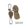 thumbnail image 2 of Herrnalise 4mm Reflective Wind Rope with Metal Pulley, 4m Heavy-Duty Camping Rope for Tents, Hiking (Khaki), 2 of 9