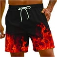 thumbnail image 2 of cllios Beach Shorts for Men Big and Tall,Men's Swim Trunks Lightweight Quick Dry 3D Flame Printed Beach Board Shorts with Pockets Cool Mesh Lining Bathing Suits, 2 of 9