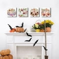 thumbnail image 2 of Fall Canvas Wall Art Pumpkin Wall Decor Halloween Decorations Indoor Autumn Harvest Themed Sunflower Pictures Painting for Kitchen Dinner Room Festival Party Home Decor Pumpkins Posters 12x12" 4 Pcs, 2 of 6