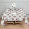 thumbnail image 3 of Pioneer Flower Floral Print Pattern Square Tablecloth, Waterproof Wipeable Spillproof Washable Table Cover for Home Kitchen Party and Daily Decor 42"x42", 3 of 6