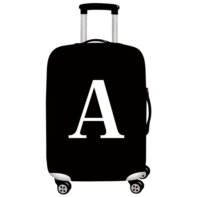 Housse de Valise Housse de Bagage Housse de Protection Valise Anti-Poussière Résistante à l'Usure Série Lettres Blanches Étui de Protection Accessoires de Voyage 8White A m