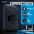 thumbnail image 3 of Dolphin High-Powered 15" Portable Bluetooth Party Speaker – Rechargeable with Multicolor LED Lights, XLR & AUX Inputs, Long-Lasting Battery, and Monster Bass, 3 of 7