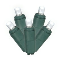 Vickerman 50 Pure White Twinkle Wide Angle LED Light on Green Wire, 25' Light Strand.