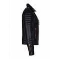 thumbnail image 5 of Noora New Men's Black Lambskin Leather Biker Jacket With Zipper & Shoulder Strap Designer Quilted Jacket SU45, 5 of 11