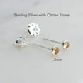thumbnail image 6 of Sol and Venus LLC 3mm Yellow Citrine Stud Earrings – Sterling Silver Bezel Set Cabochon Piercing Jewelry for Cartilage, Tragus, or Helix (Hypoallergenic), 6 of 7