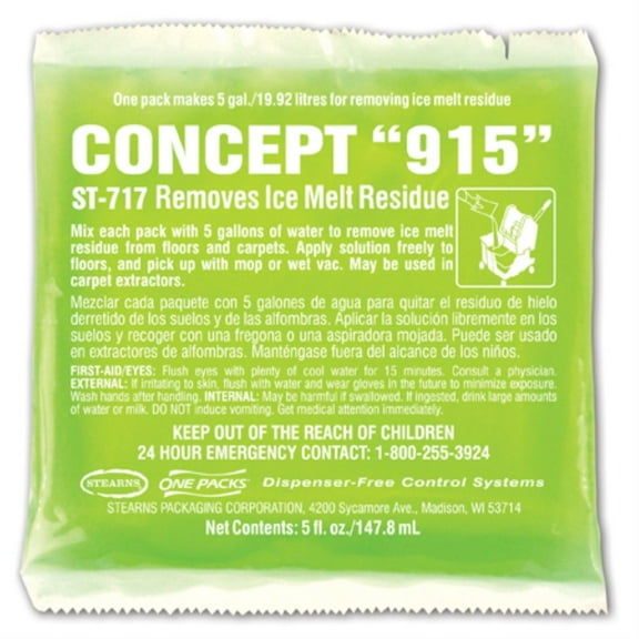 Stearns One Pack Concept 915 Ice Melt Residue Remover (Case of 36 x 5 oz packets)