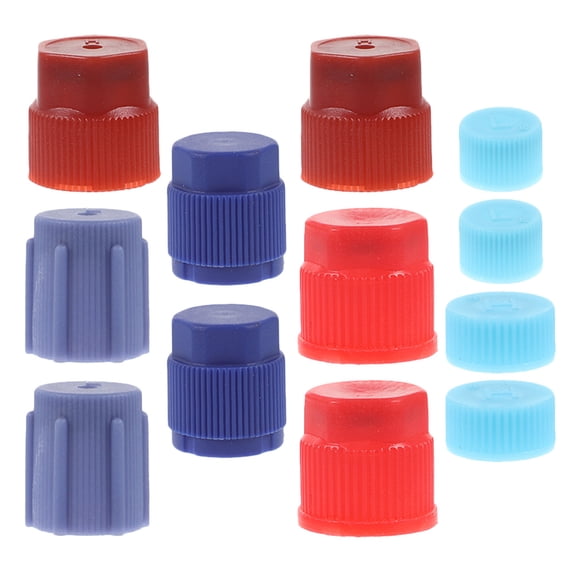 12 Pcs Brass AC Low Pressure Port Caps for Vehicle Air Conditioning Valve Charging Ports Compatible with Most Cars