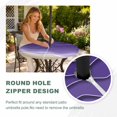 thumbnail image 4 of Round Outdoor Tablecloth with Umbrella Hole and Zipper, Purple Ocean Waves Tablecloth with Elastic Waterproof, Beach Ocean Ombre Stripes Art Patio Table Covers for 31" - 35" Picnic Pool Tables, 4 of 9