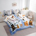 thumbnail image 3 of Feelyou Blue Ghost Skeleton Bedding Comforter Set 7 Pieces, Cartoon Sugar Halloween Full Bedding Set, Teen Boy Girl Kid Reversible Fitted Sheet Flat Sheet, Super Cozy Room Decor, 3 of 7