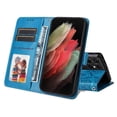 thumbnail image 3 of Funda tipo cartera GANGXUN para Samsung Galaxy S21 Ultra , diseño girasol, cuero PU, soporte, cierre magnético, tarjetero, 3 of 5