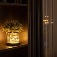 thumbnail image 4 of Vintage Glass Farmhouse Vase - Handmade Rustic Lantern Planter with Bonus Artificial Flowers & LED Lights (Home Decor Centerpiece), Farmhouse Wedding/Christmas Decor, Housewarming Gift, 4 of 4