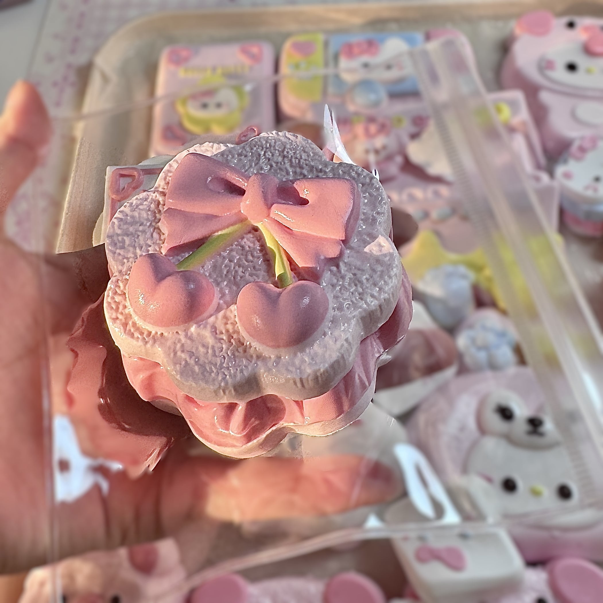 QDDLGRUI Taba Squishy Pink Kawaii Handmade Cherry