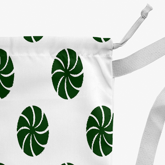 Simply Daisy Whirl of The Season Geometric 18 x 29 in Green Laundry Bag