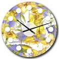 thumbnail image 1 of Designart 'Retro Handdrawn Poppies V Mid-Century Modern Wall Clock, 1 of 4