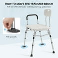 thumbnail image 6 of MaxKare Transfer Bench & Shower Chair with Backrest & Padded Armrests for Senior and Handicap, Toilet Rail, 10 Levels Height Adjustable, Rubber Feet, 300Lbs, 6 of 12