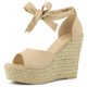 thumbnail image 1 of Sandalias de cuña Allegra K Alpargatas Correa de tobillo Mujeres Beige 41, 1 of 7