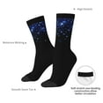 thumbnail image 4 of Sigee Black Blue Glitter Sparkles for Contrast Design Soft Moisture-Wicking Socks Crew Casual Athletic Stretchy Loose Middle Tube Socks, 4 of 6