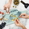 thumbnail image 4 of London Cutting Board, Tower Bridge in London British Architecture International Culture Illustration, Decorative Tempered Glass Cutting and Serving Board, Wine Bottle Shape, Black White, by Ambesonne, 4 of 5